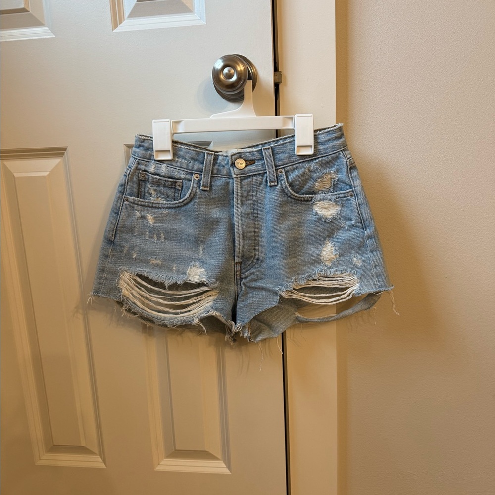Reformation Distressed Denim Shorts. Size 24. Lollaplooza perfect!